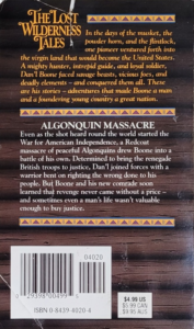 Back Cover of Algonquin Massacre
