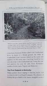 Image of the actual trail from Blazing the Wilderness Road with Daniel Boone
