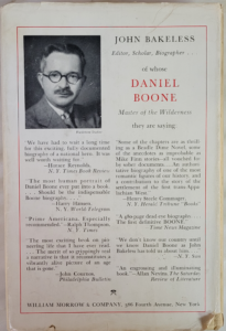 Back cover of Daniel Boone Master of the Wilderness