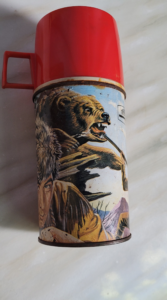Back Side View of Daniel Boone Thermos