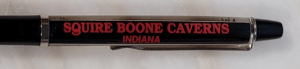 Close- up Image of Text View of Squire Boone Caverns Ink Pen