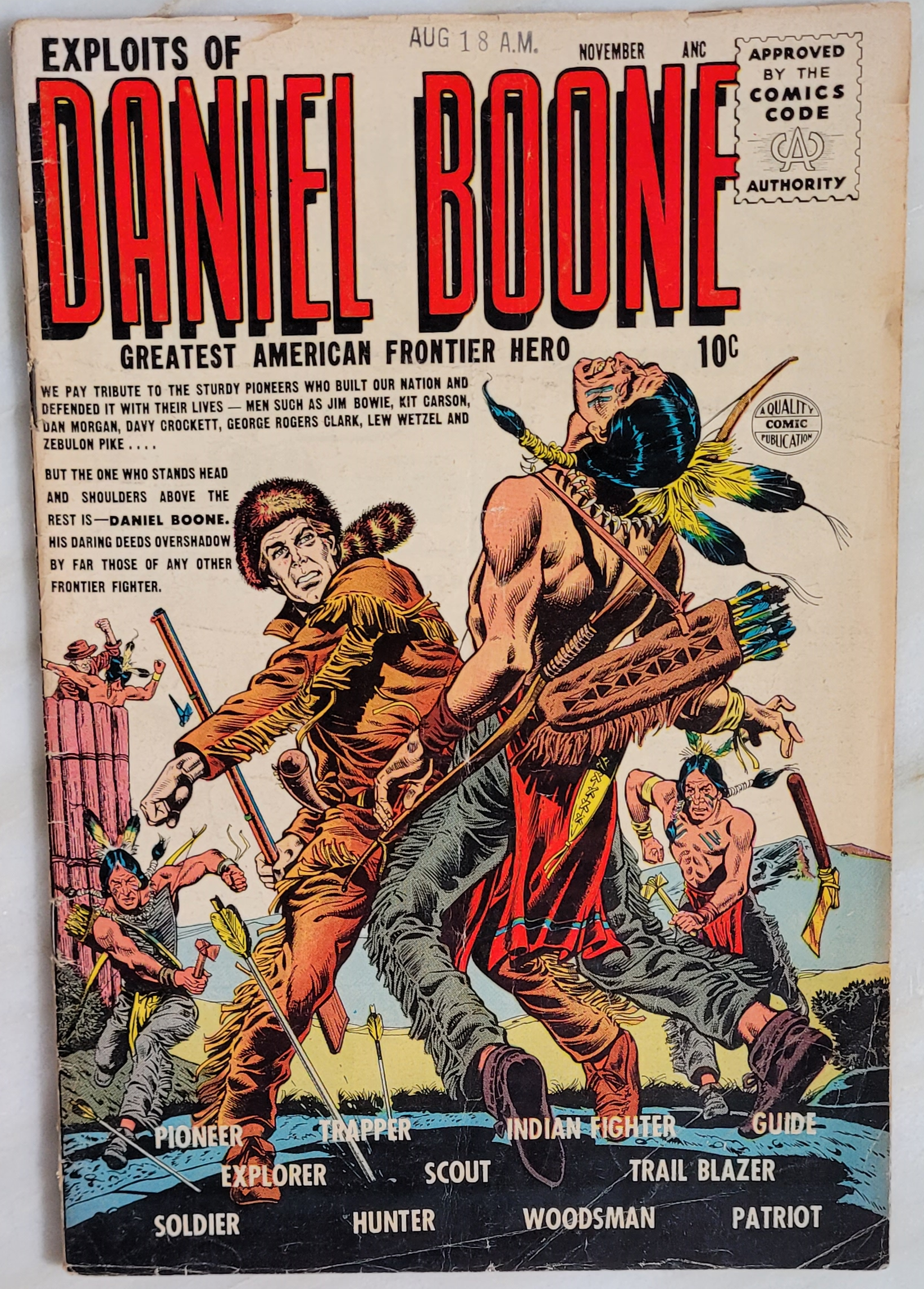 Exploits of Daniel Boone # 1 - Front Cover
