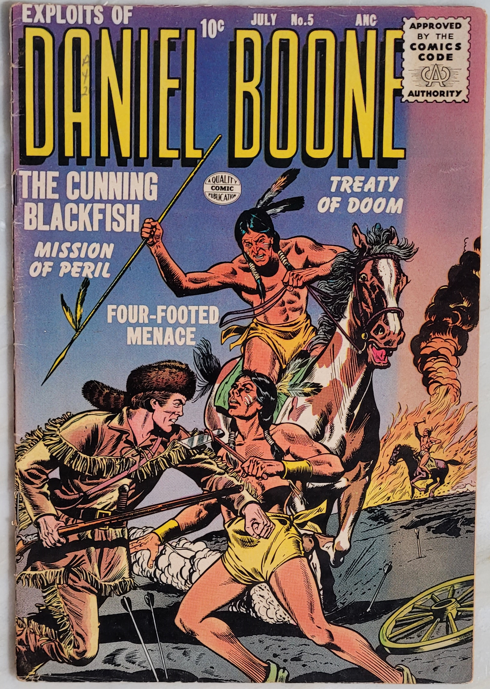 Exploits of Daniel Boone #5 - Front Cover
