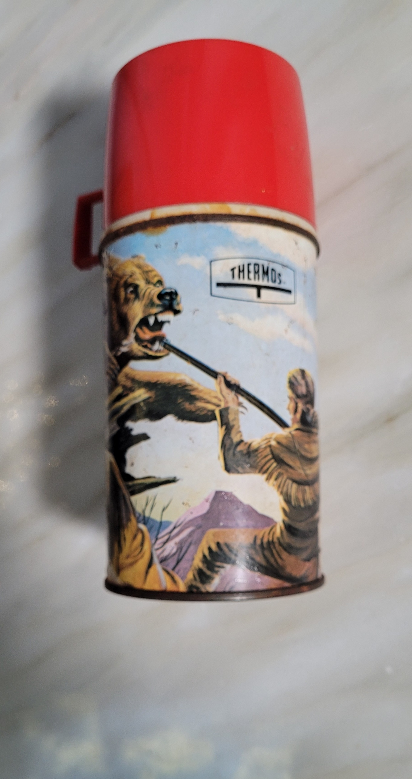 Front Side View Of Daniel Boone Thermos