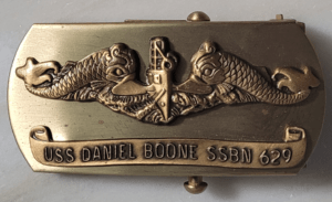 Front View of USS Daniel Boone Belt Buckle