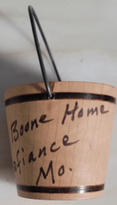 Side View of Daniel Boone Home Wooden Bucket