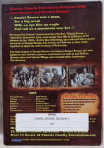 Daniel Boone Television series - S1 Back View
