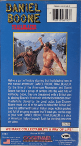 Daniel Boone Trail Blazer VHS - Back Cover