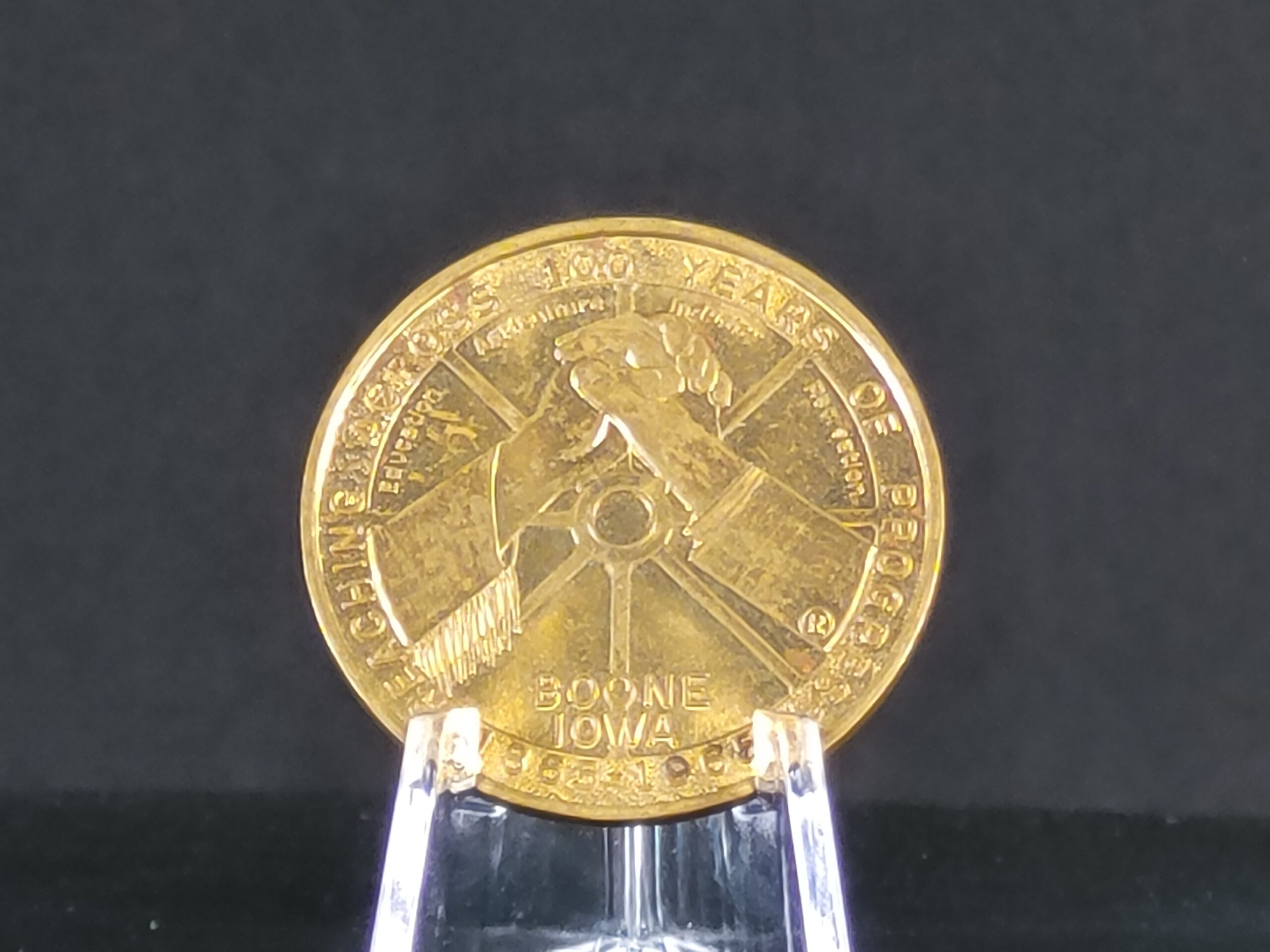 Front of Boone, Iowa Centennial Coin